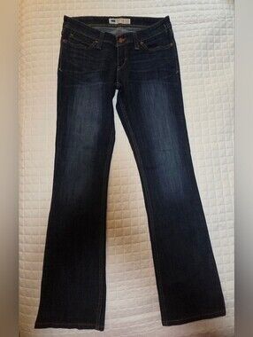 Levi's Red Tab Dark Wash Women's Demi Curve Bootcut Jeans - Navy Blue 9 Junior